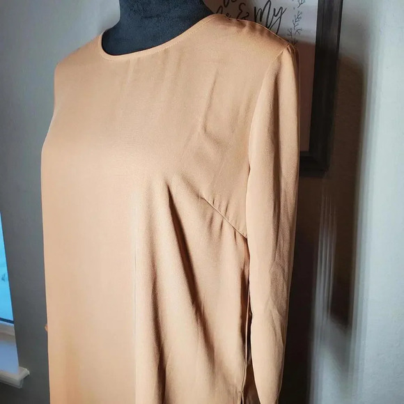 Forever 21 Tan Tunic 3/4 Sleeve Blouse Size Medium - Picture 4 of 8